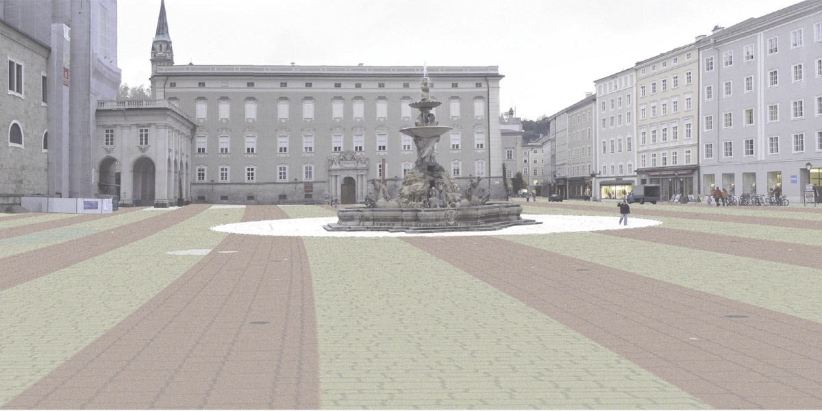 Vue en 3D de la Residenzplatz à Salzburg